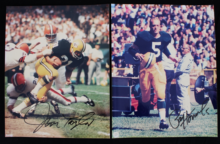 1990s Jim Taylor Paul Hornung Green Bay Packers Signed 8" x 10" Photos - Lot of 2 (JSA)