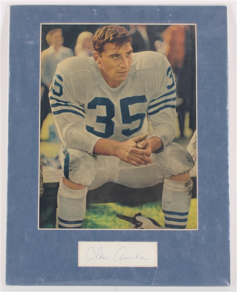 1955-60 Alan Ameche Baltimore Colts 11" x 14" Matted Photo Display w/ Signed Cut (JSA)