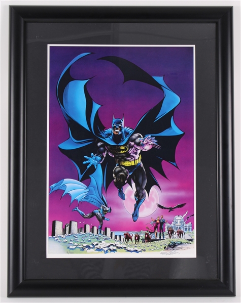 Circa 1970 Batman LE 9/500 Neal Adams 25x32 Framed Print (1st Warner Brothers Store Commissioned Artwork)