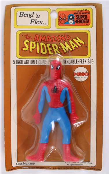 1972 The Amazing Spiderman Marvelmania MOC MEGO Bend n Flex 5" Posable Action Figure