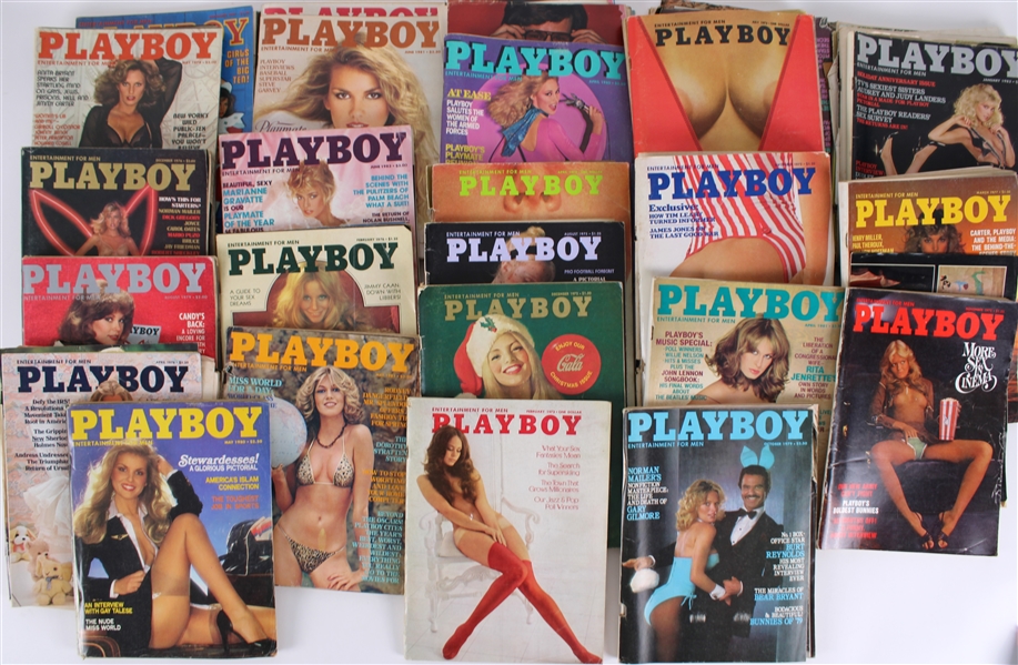 1970s-1980s Playboy Magazines (Lot of 30+)