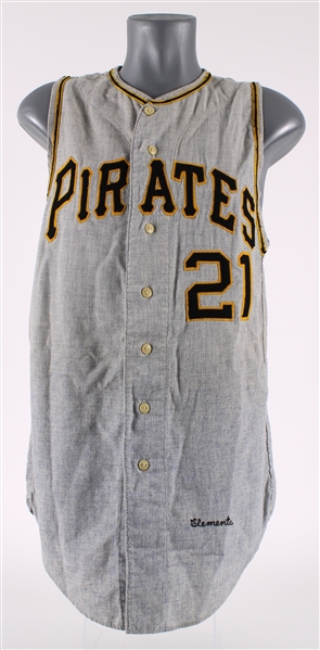 1965-67 Roberto Clemente Pittsburgh Pirates Tribute Jersey (MEARS LOA)