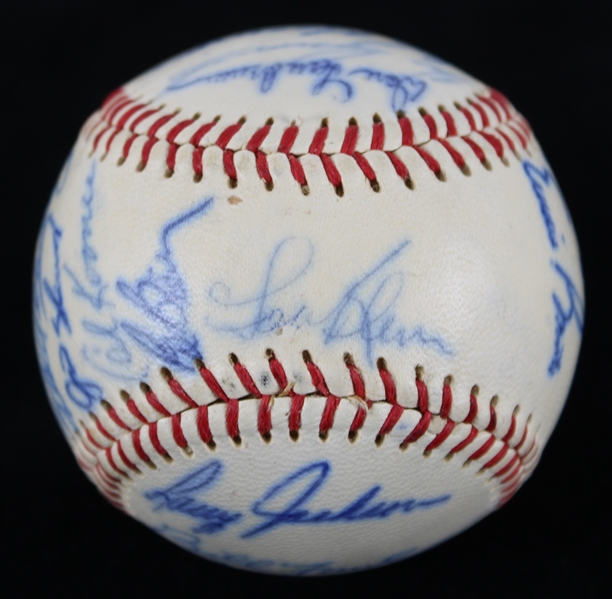 1965 Chicago Cubs Team Signed ONL Giles Baseball w/ 25 Signatures Including Ernie Banks, Ron Santo & More (JSA)