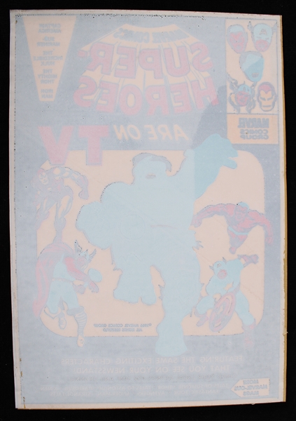 1966 Marvel Comics Super Heroes Are on TV 8"x10" Window Cling (Super Rare)