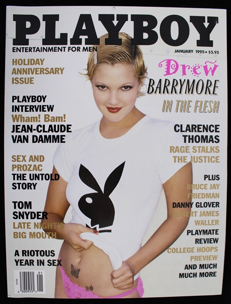 1995 Playboy Magazine Holiday Anniversary Issue Featuring Drew Barrymore