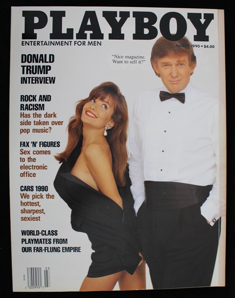 1990 Playboy Magazine Featuring Playmate Brandi Brandt with Donald Trump