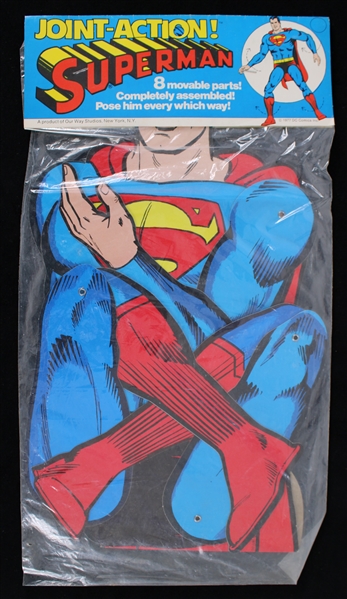 1977 Cardboard Joint Action Superman In Original Packaging