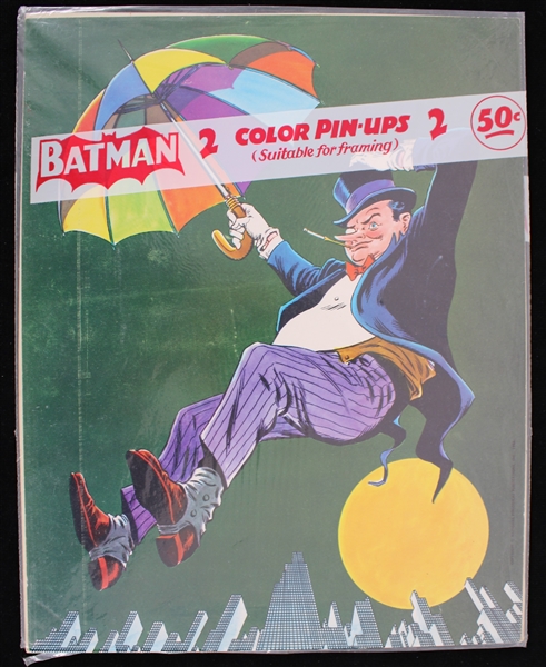 1966 Pack of 2 Batman and Penguin 11"x14" Pin-ups In Original Packaging