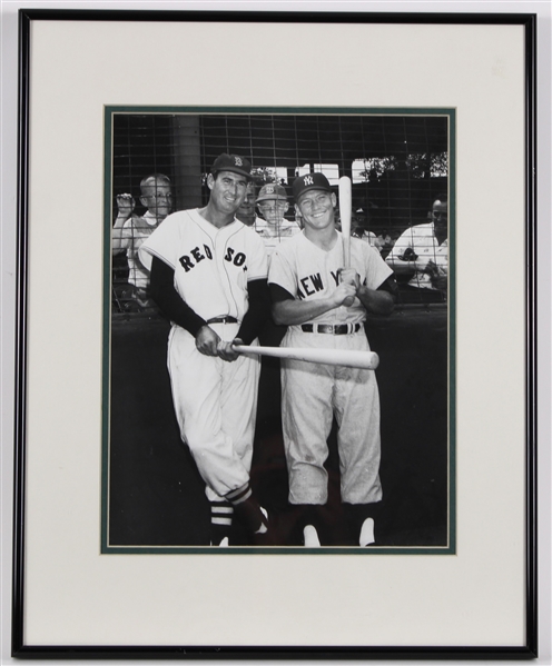 1956 Mickey Mantle & Ted Williams Fenway Park 16x20 Framed Photo 