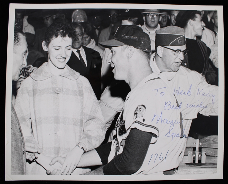 1961 Warren Spahn Milwaukee Braves Signed 8x10 Photo w/ Inscription (JSA)