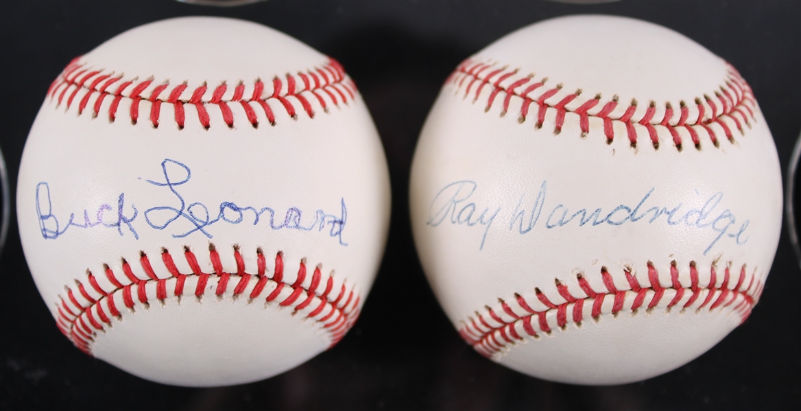 1985-93 Buck Leonard Ray Dandridge Negro League Hall of Famers Signed Baseballs - Lot of 2 **307**