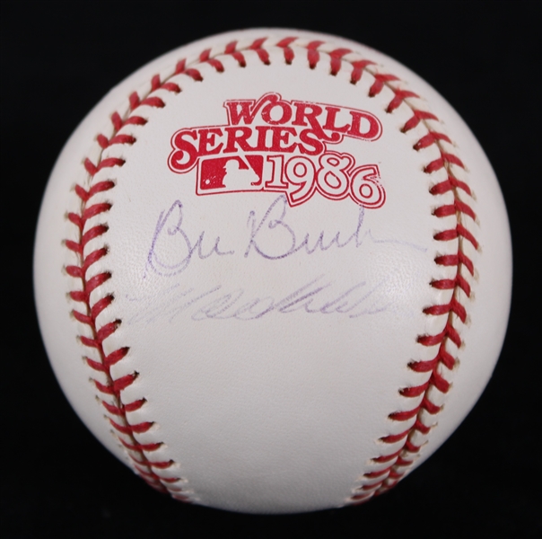 1986 Mookie Wilson Bill Buckner Mets / Red Sox Dual Signed Official World Series Baseball **Steiner / 258**