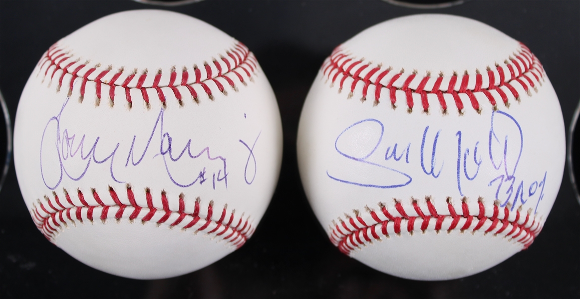 2000s Gary Matthews Sr. Gary Matthews Jr. Father / Son Duo Signed OML Selig Baseballs - Lot of 2 **SF Jacboson COAs / 198**