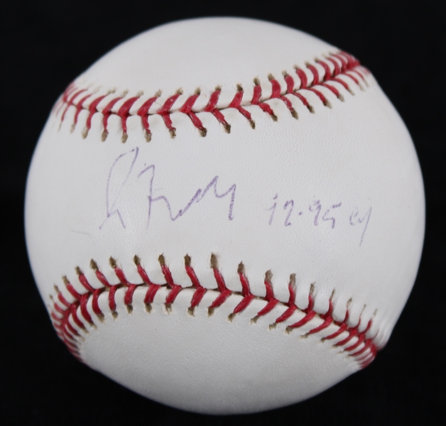 2000s Greg Maddux Atlanta Braved Signed OML Selig Baseball (JSA) **347**