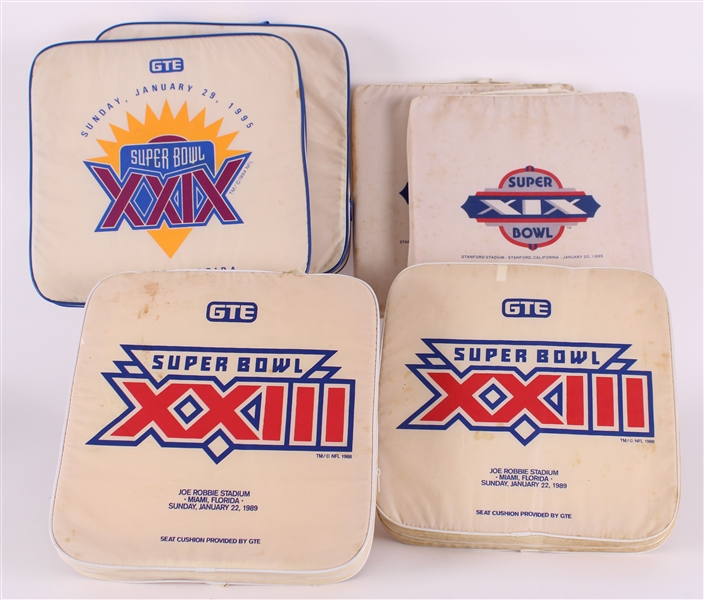 1980-90s Super Bowl Seat Cushions (Lot of 6)