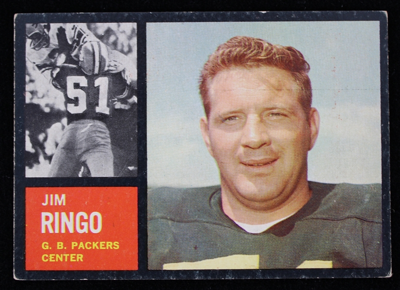 1962 Jim Ringo Green Bay Packers Topps Trading Card #68