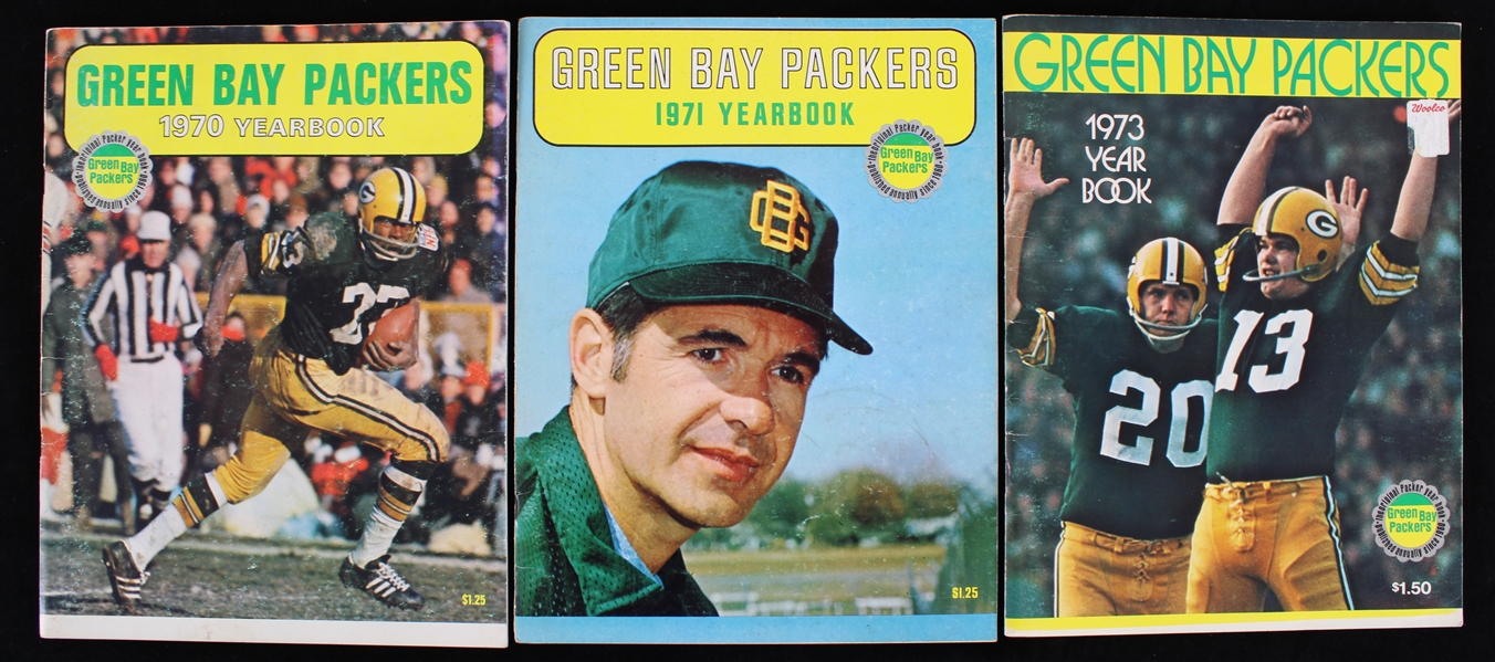 1970-73 Green Bay Packers Team Yearbooks - Lot of 3