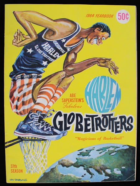 1964 Abe Sapersteins Fabulous Harlem Globetrotters Yearbook w/ Connie Hawkins, Meadowlark Lemon & More