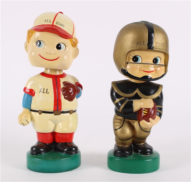 1964 Baseball & Football All Stars Vintage Nodders - Lot of 2 