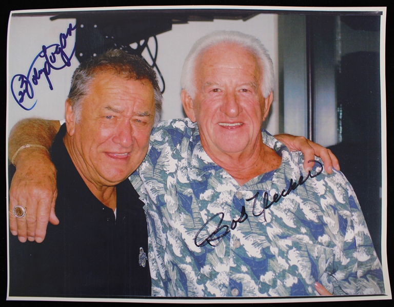 2000s Bob Uecker & Johnny Logan Milwaukee Braves Signed 8x10 Photo (JSA) 