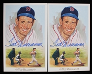 1989 Ted Williams Boston Red Sox Signed LE Postcards (Lot of 2)(JSA) 