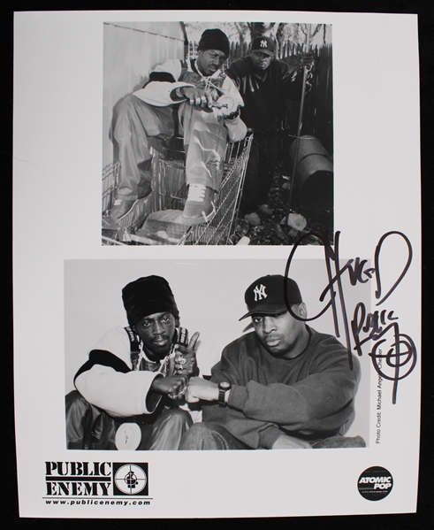 1990s Chuck D Public Enemy Signed 8x10 Promo Photo (JSA)