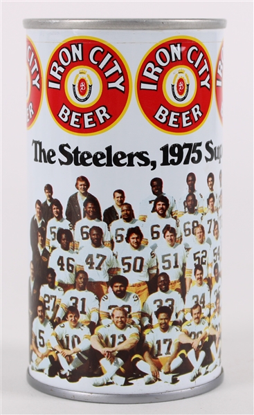 1975 Pittsburgh Steelers Super Bowl Champs Iron City Beer Empty Can