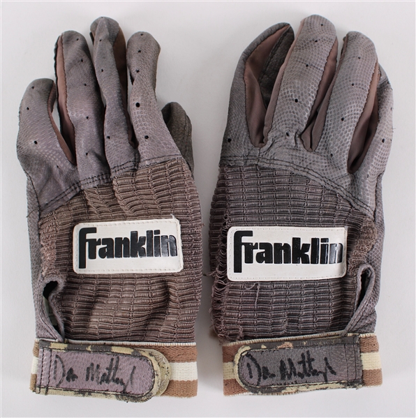 1990-92 Don Mattingly New York Yankees Signed Game Worn Franklin Batting Gloves (MEARS LOA/JSA)