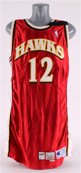 2000-01 Matt Maloney Atlanta Hawks Signed Game Worn Road Jersey (MEARS LOA/JSA)