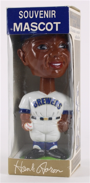 1975 Hank Aaron Milwaukee Brewers MIB Souvenir Mascot Bobblehead