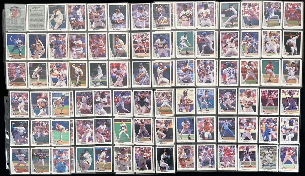 1987/90/91 Sportflics & Leaf Complete Baseball Trading Card Sets - Lot of 3 w/ Frank Thomas, Larry Walker, and Sammy Sosa Rookie Cards 