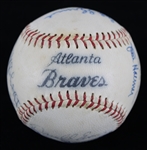 1972 Atlanta Braves Team Signed Baseball w/ 19 Signatures from Personal Collection of Hank Aaron (MEARS LOA/Susan Bailey Letter/JSA)