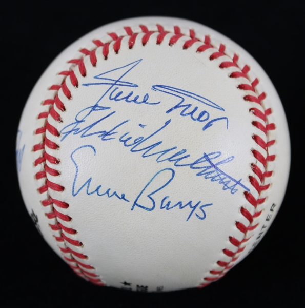 1991-93 500 HR Club / Hall of Famer Multi Signed ONL White Baseball w/ 6 Signatures Including Willie Mays, Hank Aaron, Reggie Jackson & More (Beckett)