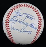 1991-93 500 HR Club / Hall of Famer Multi Signed ONL White Baseball w/ 6 Signatures Including Willie Mays, Hank Aaron, Reggie Jackson & More (Beckett)