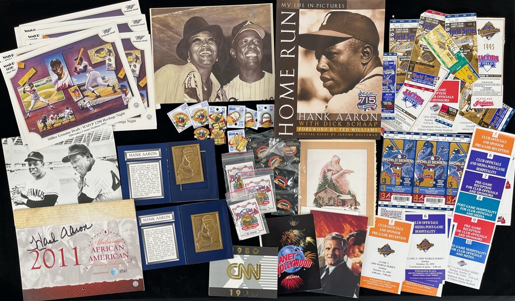 1970s-2000s Hank Aaron Atlanta Braves Personal Memorabilia Collection - Lot of 60+ w/ Signed Calendar & More (MEARS LOA/Susan Bailey Letter/JSA)