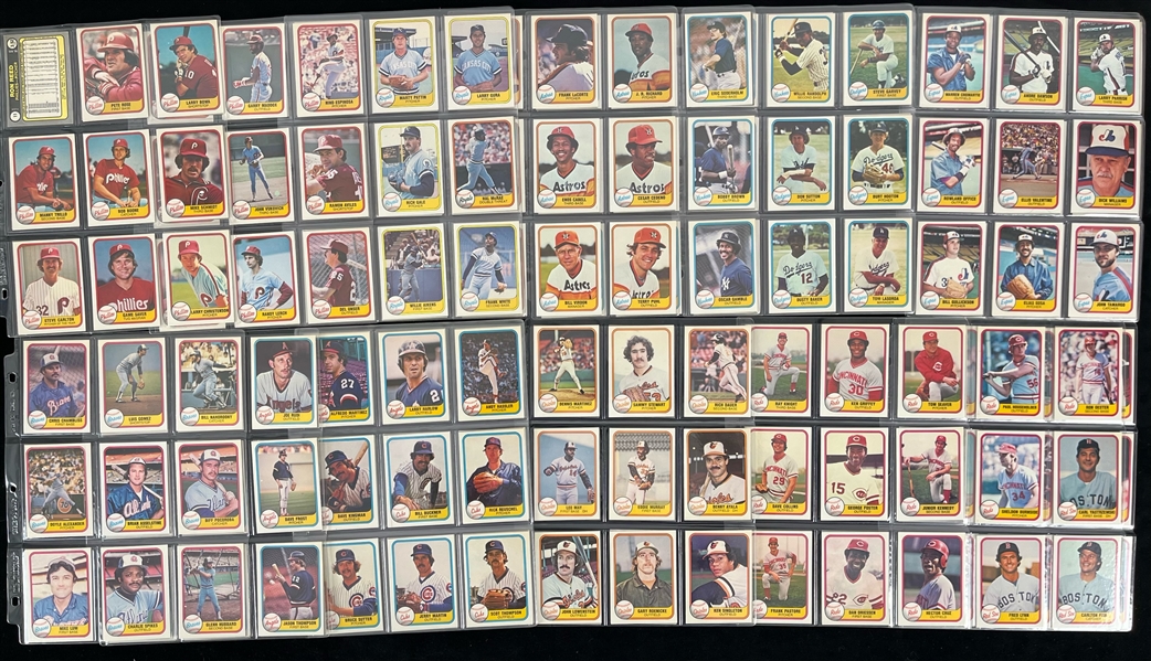 1981-88 Fleer Baseball Trading Card Complete Sets - Lot of 8 w/ Numerous Hall of Fame & Star Rookie Cards