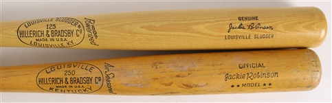 1960s-70s Jackie Robinson Brooklyn Dodgers H&B Louisville Slugger Store Model Bats - Lot of 2