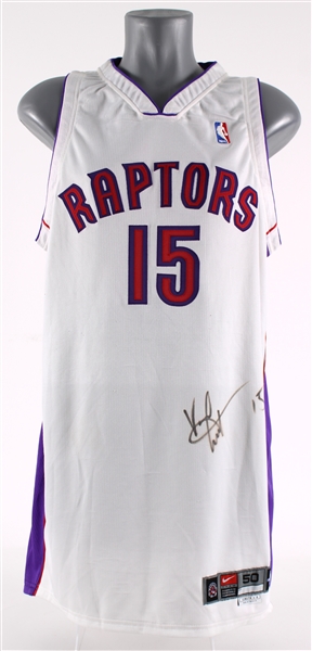 1999-2000 Vince Carter Toronto Raptors Signed Game Worn Home Jersey (MEARS A5/JSA)