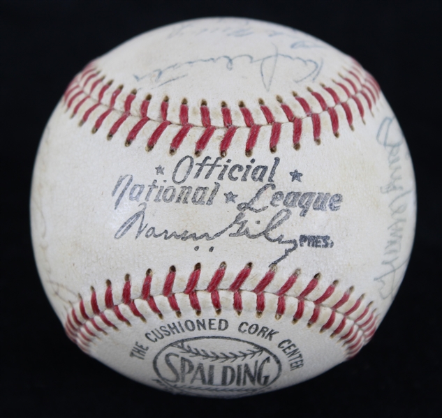 1967 Atlanta Braves Team Signed ONL Giles Baseball from Personal Collection of Hank Aaron w/ 22 Signatures (MEARS LOA/Susan Bailey Letter/JSA)