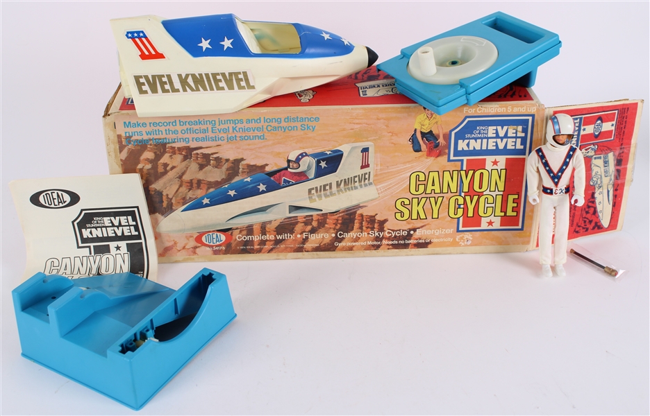 1974 Evel Knievel Canyon Sky Cycle 18x7x5 Ideal Toy Co. 