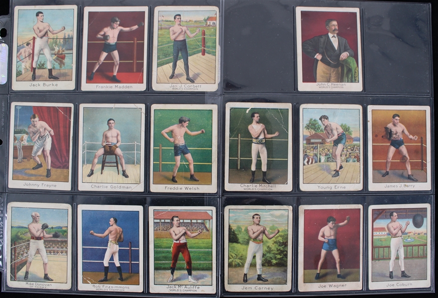 1910 Jack Burke Frankie Madden Freddie Welsh and More Mecca Cigarettes Trading Cards (Lot of 16)