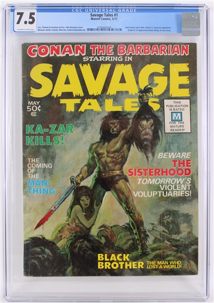 1971 Marvel Comics Savage Tales #1 (CGC Slabbed 7.5)