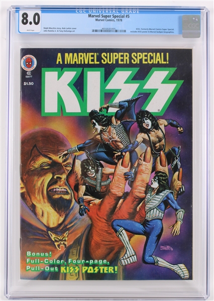 1978 Marvel Comics Marvel Super Special #5 KISS (CGC Slabbed 8)