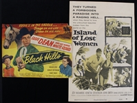 1948-59 Eddie Dean Black Hills 10" x 13" Movie Poster + Island of Lost Women 12" x 18" Movie Poster - Lot of 2