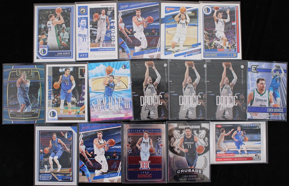 2020-22 Luka Doncic Dallas Mavericks Basketball Trading Cards - Lot of 17