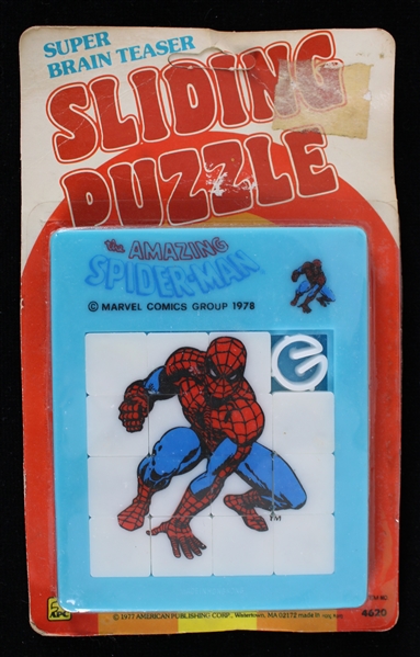 1978 Spiderman Marvelmania Sliding Puzzle In Original Packaging