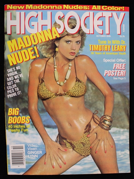 1985 High Society Magazine Featuring Madonna w/ Ginger Lynn Cover & Pictorial