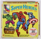 1975 Super Heroes Hasbro Marvelmania 13x13 Opened Color Vue Pencil Set (Sears Exclusive Super Rare)