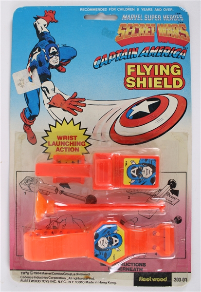 1984 Captain America MOC Flying Shield with Wrist Launching Action by Fleetwood