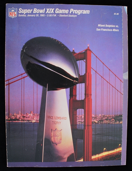 1985 Super Bowl XIX Dolphins vs 49ers Official Program 